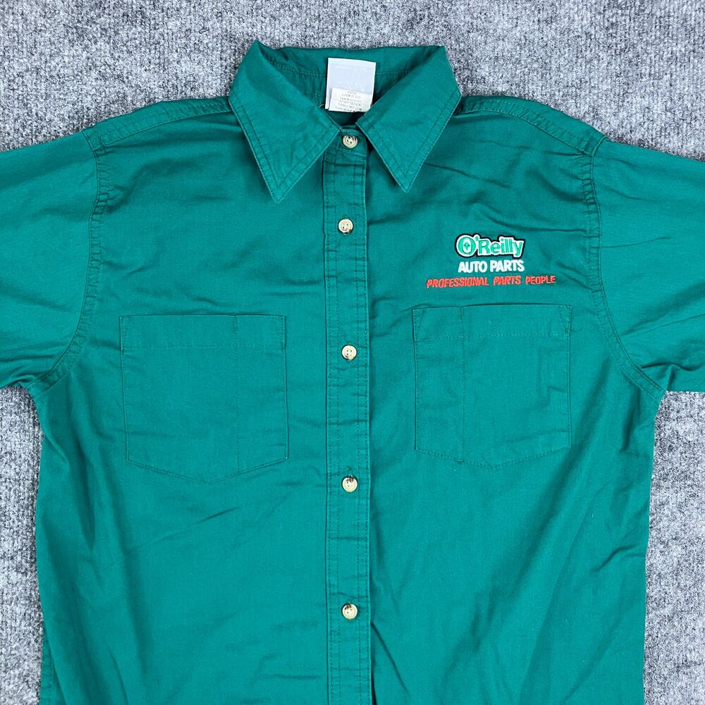O'Reilly Auto Shirt Womens Size S Green Short‎ Sleeve Work Uniform Embroidered